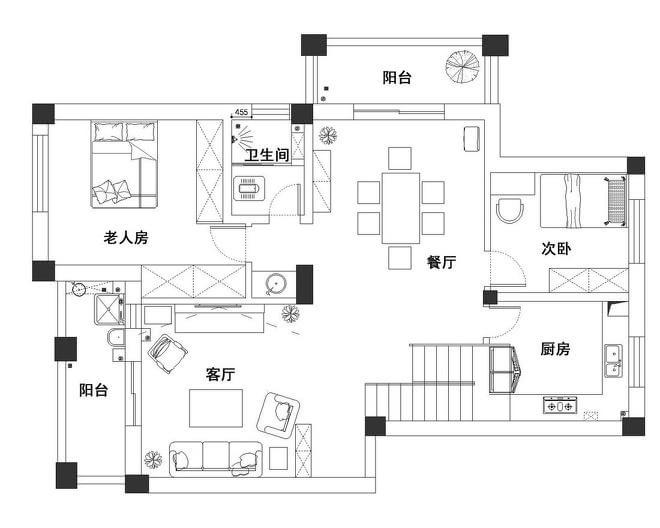 24万打造114平美式田园风美家