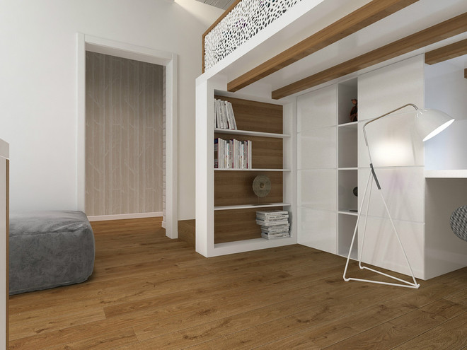 41平米高天花板旧房改造 开放式设计更现代温