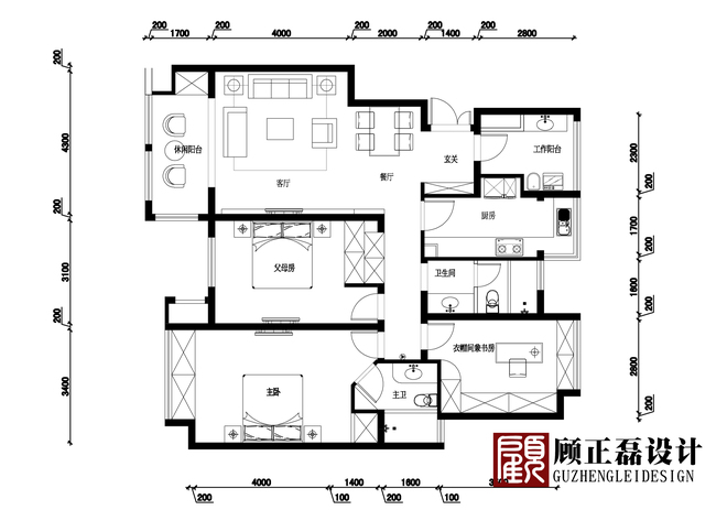 【顾正磊空间设计事务所】130平米弘阳尊邸现代欧式风格