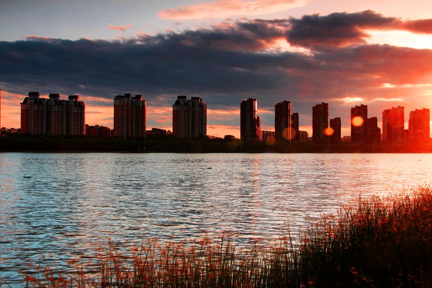 北京潮白河晚霞 牵着爱人的手一起欣赏浪漫晚霞 优游旅行网