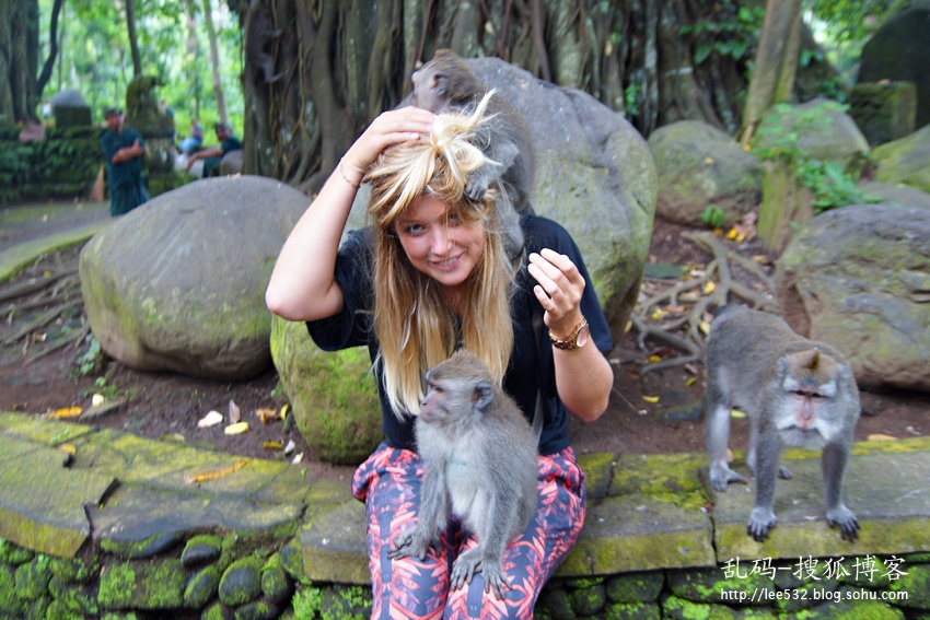 巴厘岛圣猴森林猴子袭击美女36p