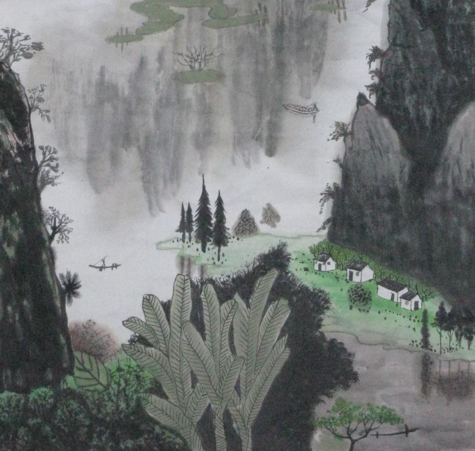 山水画《桂林山水》