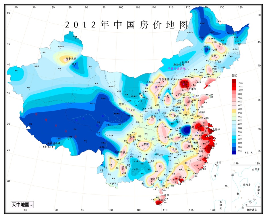 2012中国房价地图