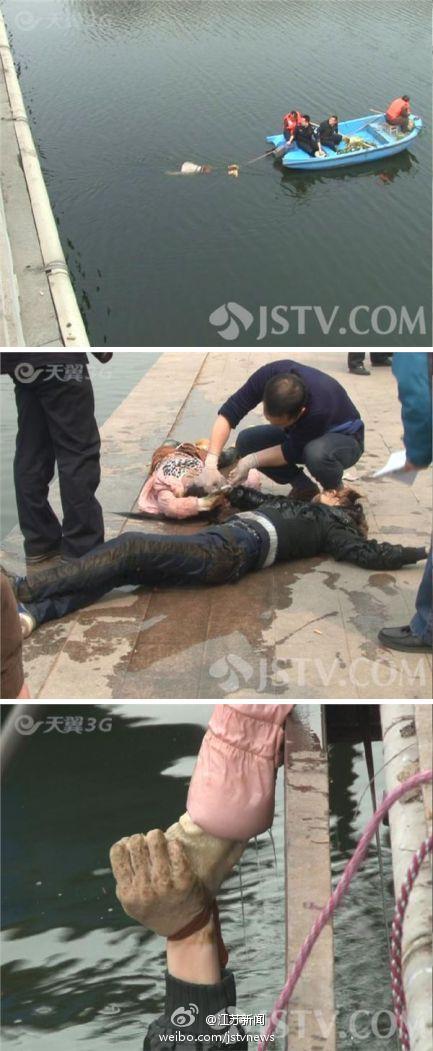 公元2013年3月28日发现故黄河内二具尸体手绑一起 疑为情侣殉情自杀