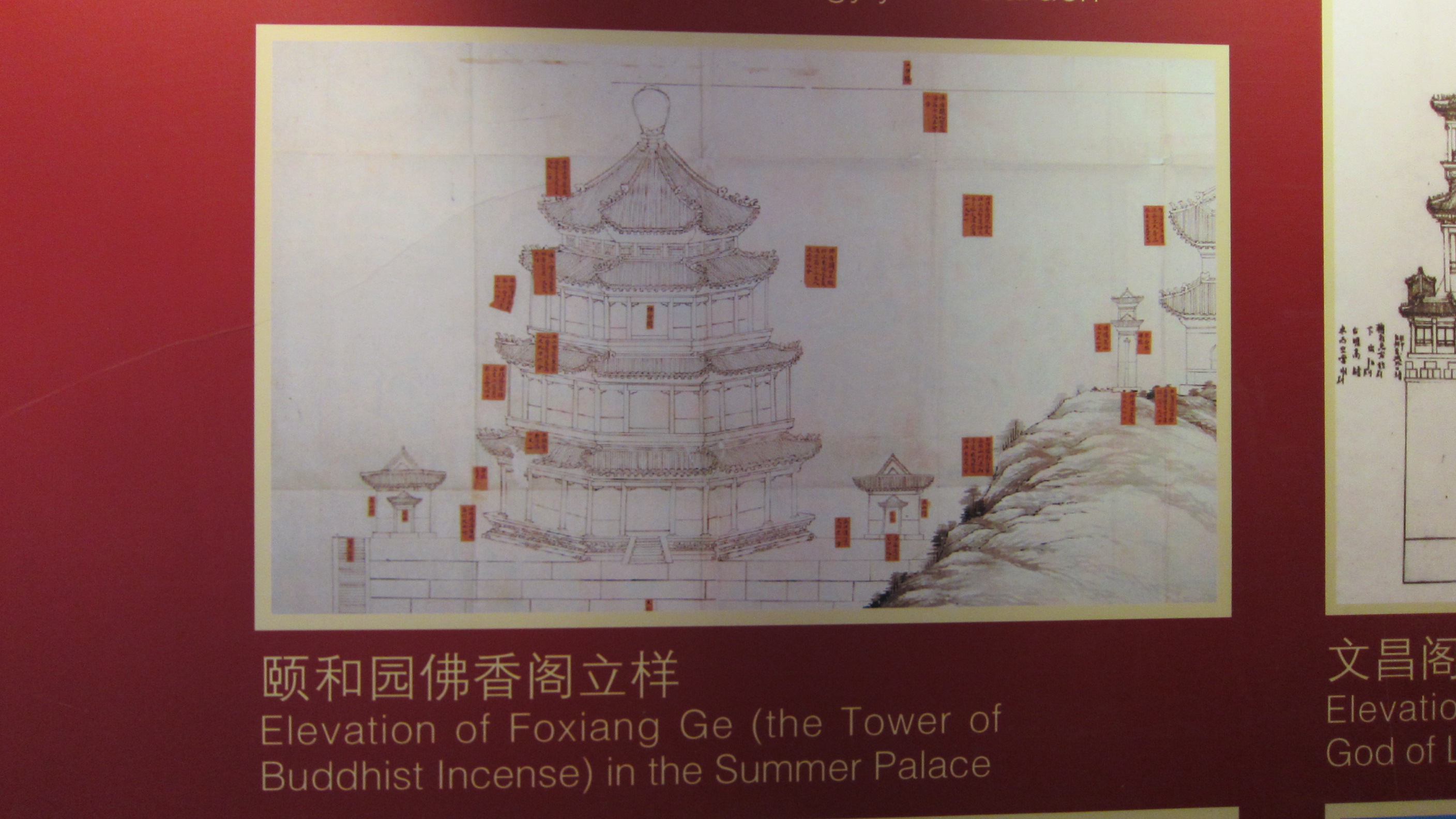 当年绘制的颐和园佛香阁的立样图.