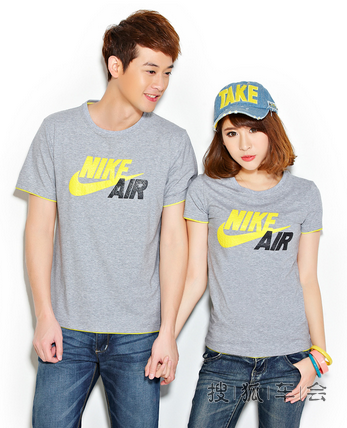 2014新款夏装正品圆领运动短袖上衣女款情侣