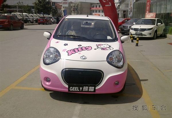 双色熊猫车,更有视觉冲击_汽车装饰