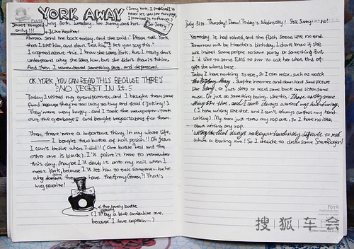 英文日记本上的插画