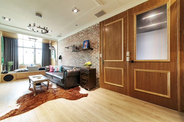 有2 间卧室的混搭风21平绿色小户型装修效果图