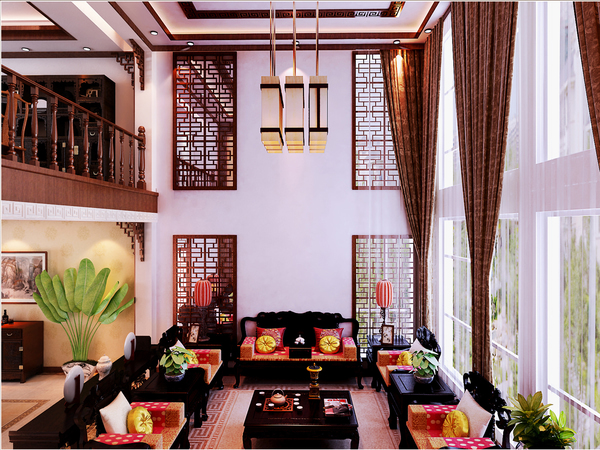 新中式古韵新风复式装修效果图