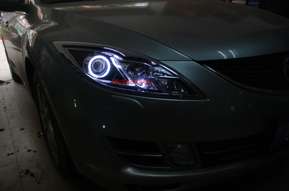 马自达睿翼改q5双光透镜 白色 天使眼