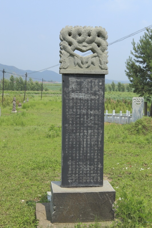 其子李如松,李如柏墓前的石碑正,背面.