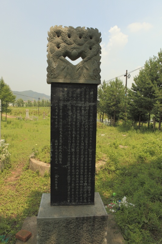 其子李如松,李如柏墓前的石碑正,背面.