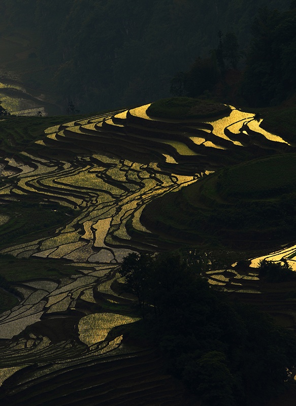 四川宜宾筠连县高坎梯田 变化莫测风景独好