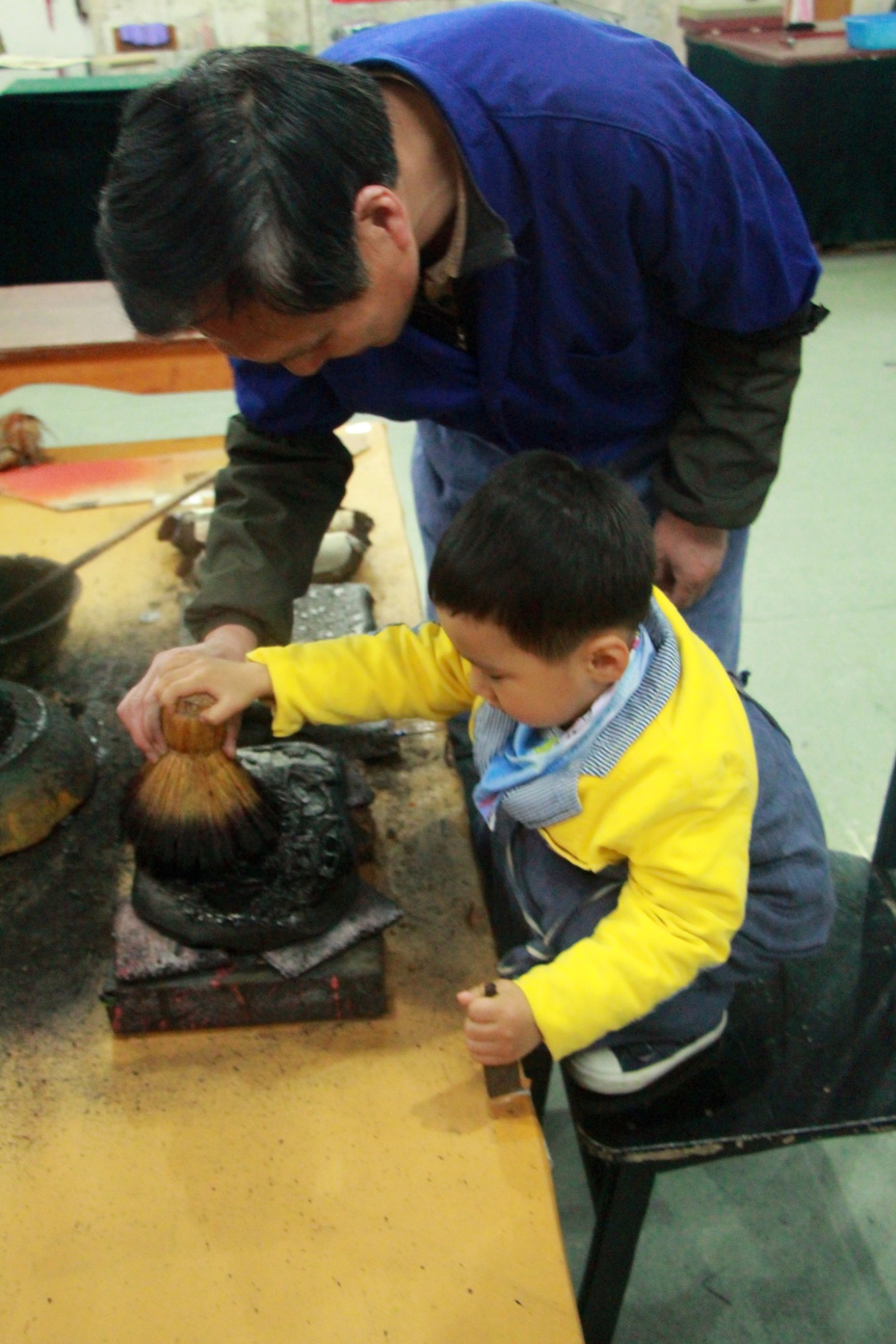 摄影展打酱油滴娃---体验朱仙镇木版年画