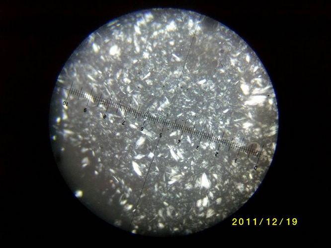 三马武士车,材质中阳起石-透闪石的显微纤,柱状结构,正交偏光,倍率200