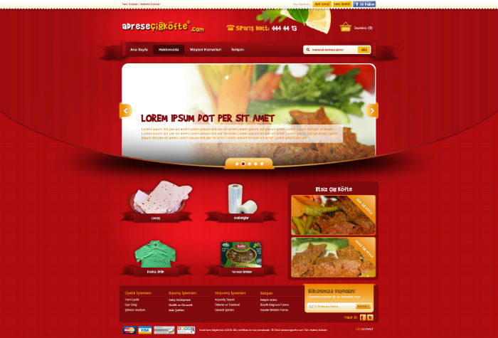 红色网站设计页面 
