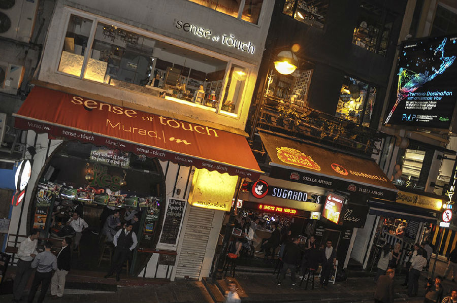 香港维港夜景兰桂坊