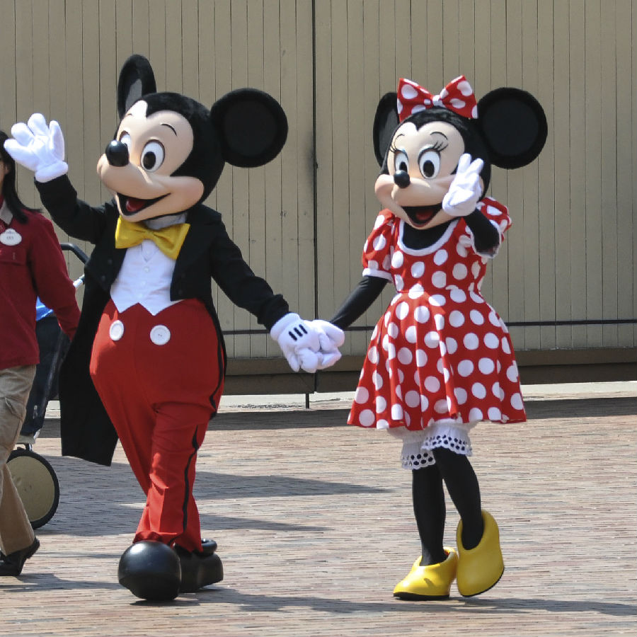 进门先排队和米老鼠合影,足足排了1个半小时,兴趣大减