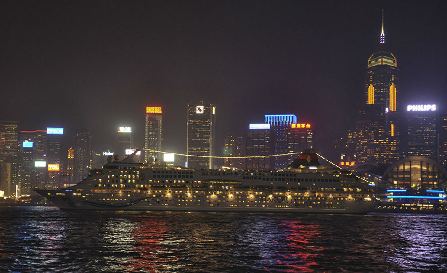 香港维港夜景兰桂坊